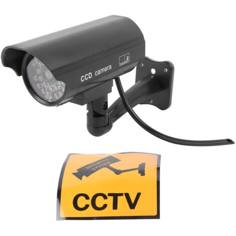Caméra De Surveillance Fausse (Fake Cam) En Forme De Dôme Noir Avec LED Clignotante