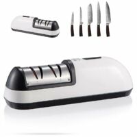 Affilacoltelli da cucina Affilacoltelli elettrico 2 in 1, affilacoltelli a due livelli,