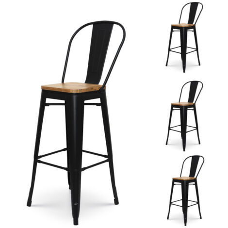 Set da 2 sgabello da bar alto trasparente e base in metallo altezza re - Colly Shop