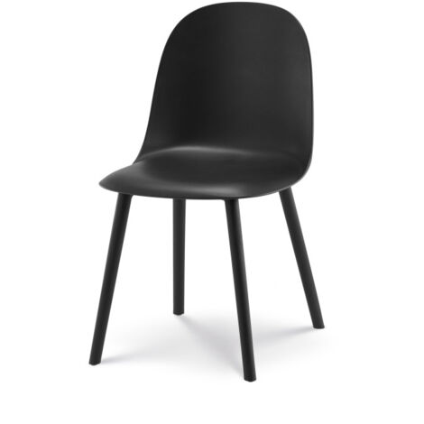 Silla de diseño de resina MILO negra (1/5)