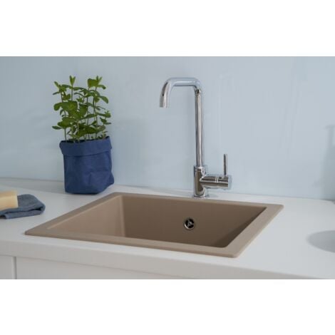 Lavello Da Incasso Respekta Ohio Mineralite - 1 Vasca 66x50cm Bianco Per Base 60cm - Foto 5