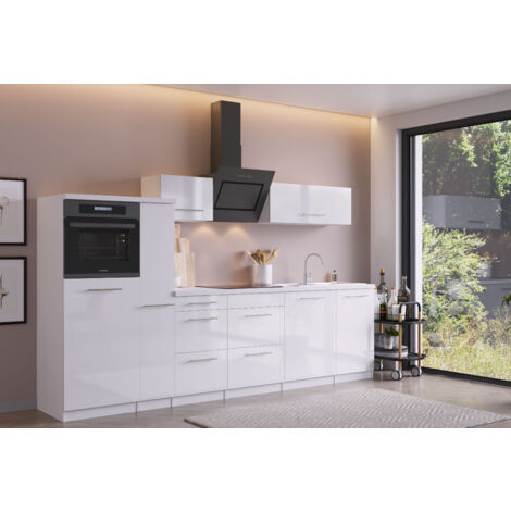 Blocco Cucina RESPEKTA 150 Cm - Con Frigo, Microonde E Piastre, Bianco - Foto 11