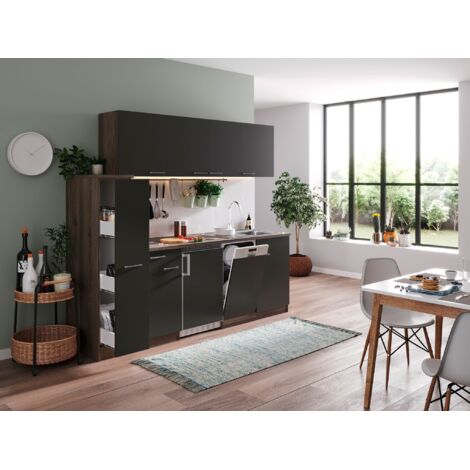 Cucina Cucinino Cucina Singola Rovere York Grigio Oliver 225 cm Respecta
