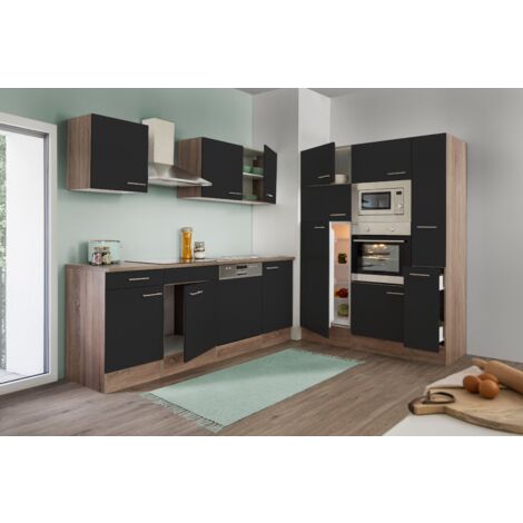 Cucina Mobile Cucina Blocco Vuoto Rovere York Nero Oliver 370 cm Respecta