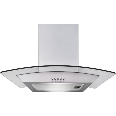 Cappa aspirante cappa da parete cappa da camino paralume in vetro 60 cm vetro acciaio inox Respecta