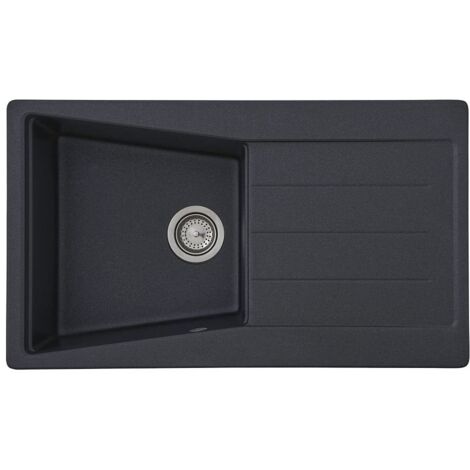 Lavello Da Cucina In Granito CRISTALITE 78x50 Cm Nero - SCHOCK Lima D-100S - Foto 4