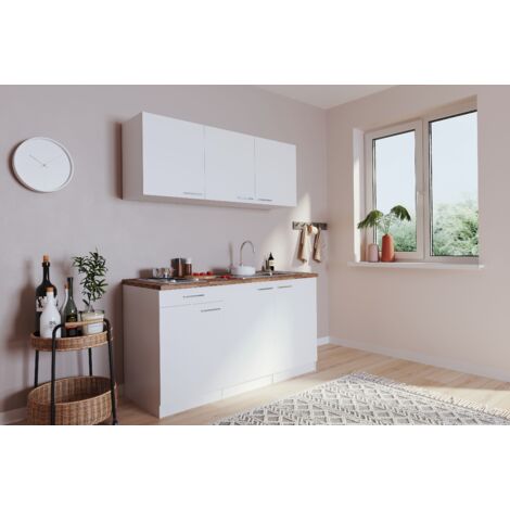 Cucina mini cucina cucina singola Luis 150 cm da incasso bianco senza frigorifero Respecta