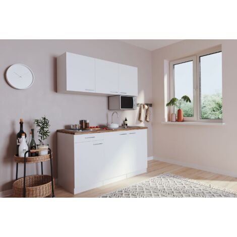 Cucina mini cucina cucina singola Luis 150 cm da incasso bianco senza frigorifero Respecta