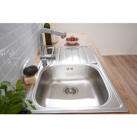 Lavello Cucina Miami In Acciaio Inox 100x50 Cm - 1,5 Vasche, Da Incasso, Per Mobile 60 Cm - Foto 5