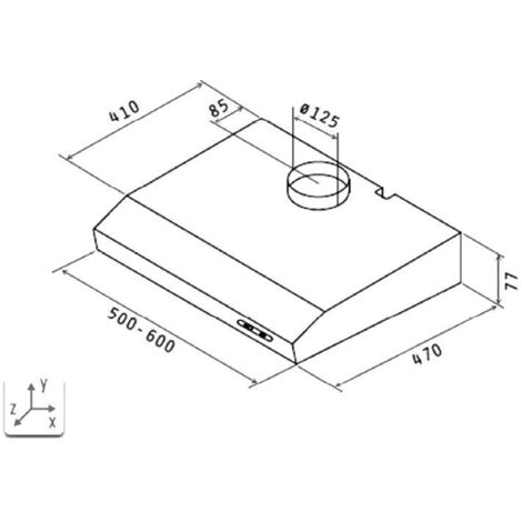 Cappa aspirante cappa sottopiano 60 cappa aspirante ricircolo aria esausta acciaio inox Respecta