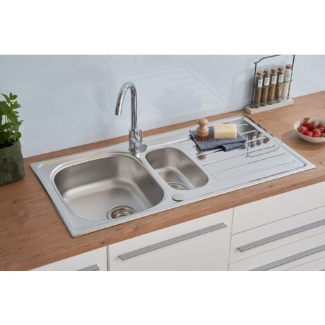 Lavello Da Incasso 100x50x21 Cm - Acciaio Inox 304, Vasca 50x40 Cm, Scolapiatti Destro - Per Cucina - Foto 6