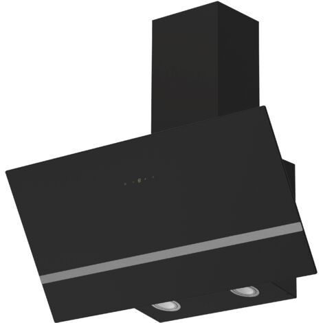 Cappa aspirante Cappa inclinata senza testa da 80 cm cappa a parete vetro nero LED Respecta