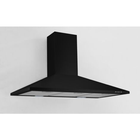 Cappa aspirante cappa a parete cappa camino 90 cm nero opaco Respekta