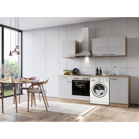 Cucina Componibile Susan 240cm Belini - Pensili E Mobili Da Cucina Senza Elettrodomestici - Colore Argento Opaco - Foto 11