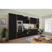 Cucina blocco cucina blocco cucina senza maniglie rovere nero Lorena 395 cm Respecta