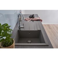 Respekta Mineralite - Lavello Da Incasso, In Granito, 50 X 44 Cm Grigio Cemento 91427979