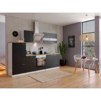 Cucina Blocco Cucina Blocco Cucina Cucina componibile Bianco Nero Malia 270 cm Respecta