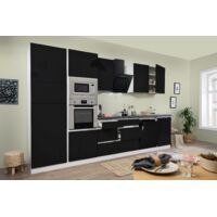 Cucina blocco cucina blocco cucina senza maniglie bianco nero Lorena 345 cm Respekta
