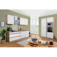 Cucina blocco cucina blocco cucina senza maniglie rovere bianco Lorena 345 cm Respekta