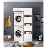 Mobile Lavatrice Mobile Asciugatrice Mobile Lavanderia 117 cm Bianco Clara Respecta