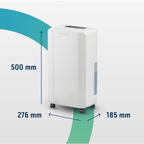Olimpia Splendid - 01958 Aquaria Slim 14 P - Deshumidificador de 14 litros al día con depósito extraíble, temporizador de 24 horas integrado y sistema Pure, gas natural R290, blanco