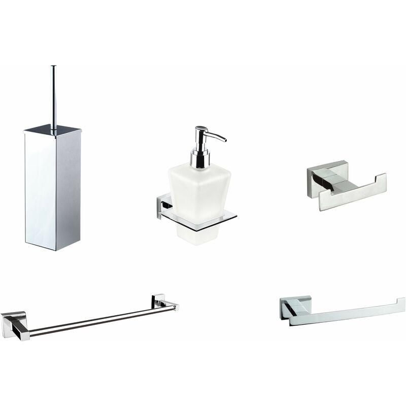 Set Accesorios de Baño 5 Piezas Cromadas Serie Smart