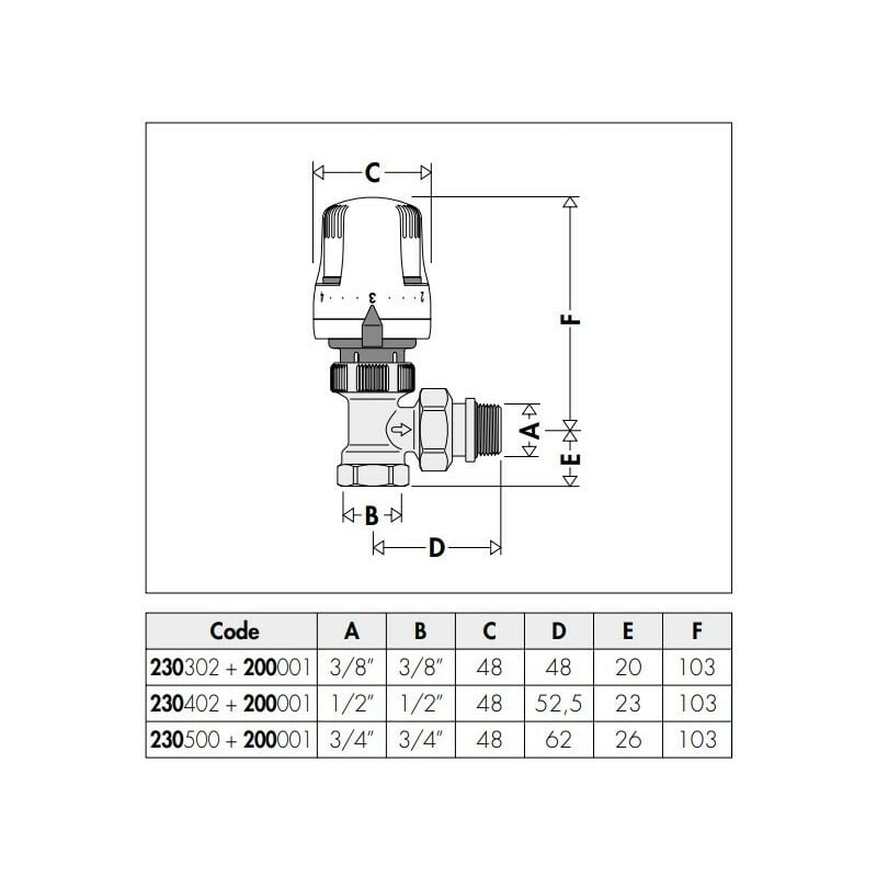 DYNAMICAL®, Válvula termostática dinámica preparada para mandos  termostáticos, electrotérmicos y electrónicos. Versión en escuadra.