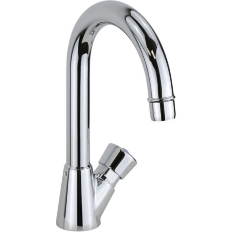 Grifo monomando temporizado con caño alto giratorio en latón cromado MCM 909101  8/12 segundos
