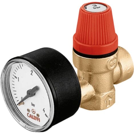 Válvula de seguridad ordinaria certificada Caleffi 313 1/2” con manómetro - 3