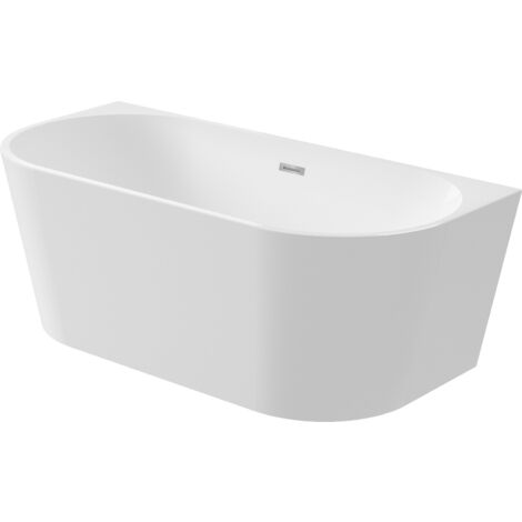 Bañera exenta de 150 cm en acrílico blanco brillante – diseño moderno y compacto DEANTE SILIA KDS015W Blanco