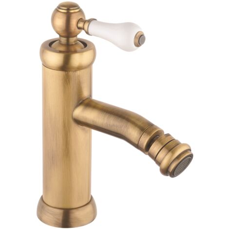 Mezclador de bidé color bronce antiguo con palanca blanca Piralla Como 0TOF3092A21 Bronce