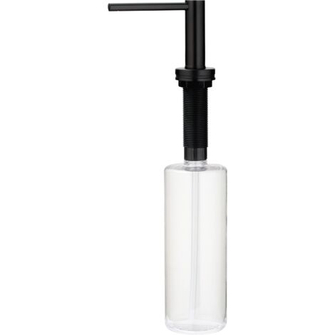 Dispensador de jabón líquido para instalación en fregadero de cocina en color negro mate Deante ASTER ZZZN0DD Negro mate (1/3)