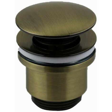 Comprar Sifón + válvula click clack de lavabo dorado envejecido tapón online