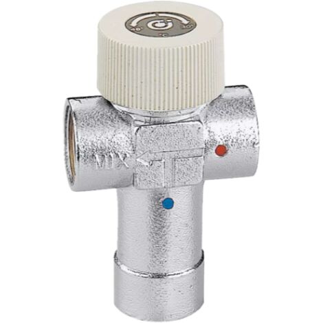 Mezclador termostático regulable con cuerpo en latón cromado Caleffi 520 1" 40-60°C
