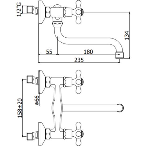 Grifo monomando para fregadero de cocina de pared Paffoni IRIS IRV161CR  Cromo - Iris