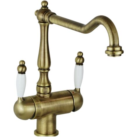 Mezclador de fregadero de cocina de vías con agua purificada en color  bronce Webert D920821065 Bronce
