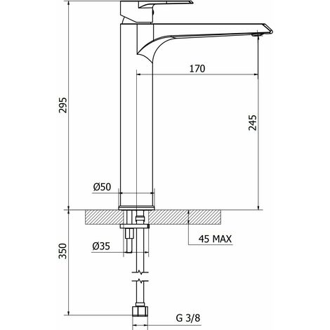 Grifo de Lavabo Alto CENTURY Vertical