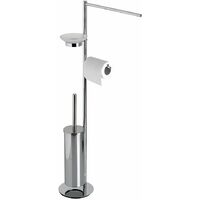 Lámpara de pie multifuncional en acero Capannoli Hoop HP175 | Satinato - Acero cromado - Acero cromado