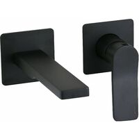 copy of Mezclador de lavabo de pared con 2 placas de 70x70 mm Paffoni Tilt TI104..70-TI105..70-TI106..70 Negro mate - 240 mm