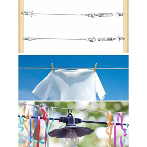 Ulisem Cable Inox 3mm,50M/3mm Corde en Acier Inoxydable,Cable en Acier Revêtu avec Serre-Câbles,M3 Manchons,Cosses en Acier Inoxydable,3mm Cable Métallique pour Fil a linge,Cable de Garde Corps