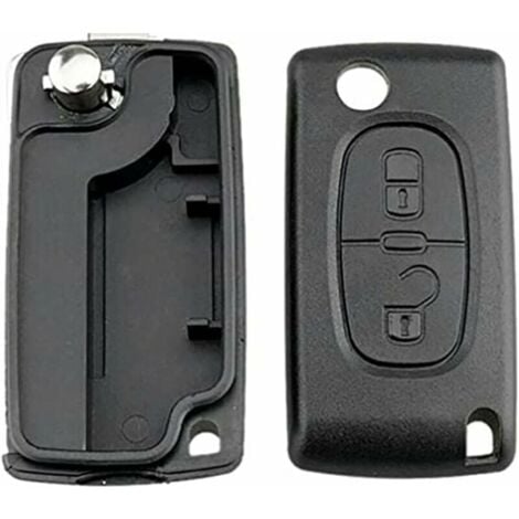Ulisem 2 Boutons Coque Clé Compatible CE0523 clé à Rabat Pliable pour Peugeot 207 307 308 407 408 3008 5008 Citroen C2 C3 C4 C5 C6 C8 (2 Boutons, CE0523)