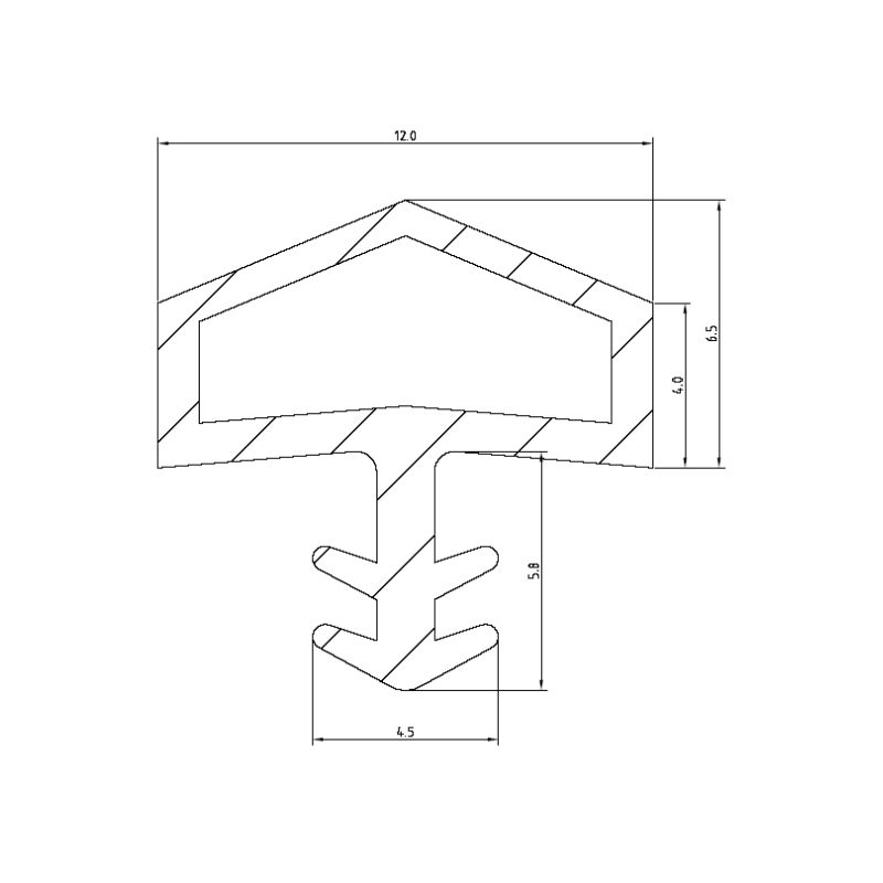 Guarnizione su telaio KISO - Carpenteria legno - scanalatura 4mm - 40M -  LD411 Marrone