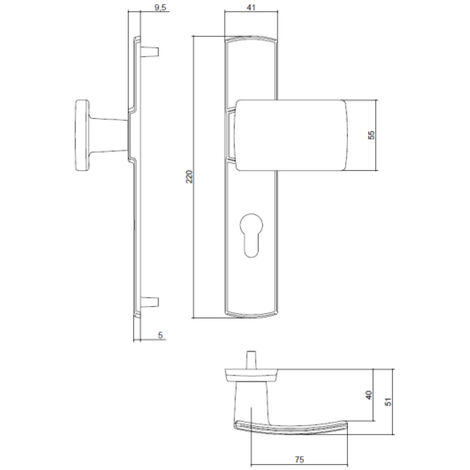 Forme Maniglia porta con Placca Q8/70 Materiale Lega colore Cromo Satinato  - Goccia 8/70 C02