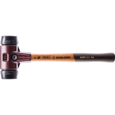 HALDER SIMPLEX Mazza in gomma piena con alloggiamento in alluminio e impugnatura in legno - D=50 mm - 3102.050