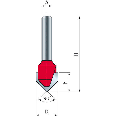Fresa A V 120° Yonico 14997 - Punta Per Legno Con Lame In Carburo, Diametro 25 Mm, Gambo 12,7 Mm, Ideale Per CNC E Incastri