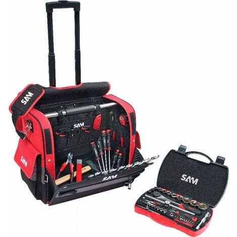Carrello tessile 33 litri + 100 utensili di manutenzione SAM OUTILLAGE - CP-100-BAG7N