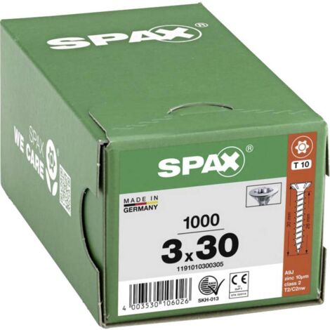 SPAX 1191010300305 Vite da legno 3 mm 30 mm T-STAR plus Acciaio WIROX 1000 pz.