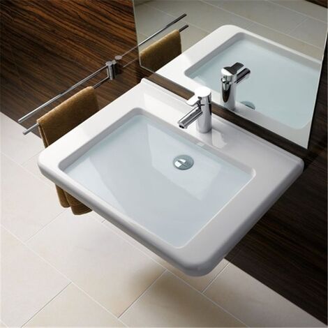 GEBERIT Renova Comfort Lavabo quadrato - Senza sfioratore - 65 x 55 cm - Accessibile con PRM - 128667000 (1/4)