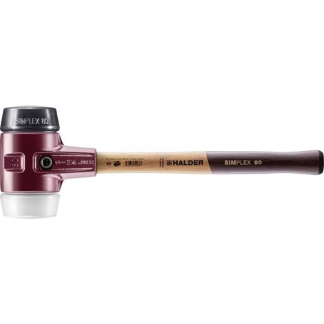 Schonhammer SIMPLEX L.490mm testa Ø80mm manico medio HO gomma nera/Superplast bianco