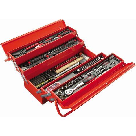 Cassetta degli attrezzi in metallo + 113 utensili di manutenzione SAM  OUTILLAGE - CP-113BOX